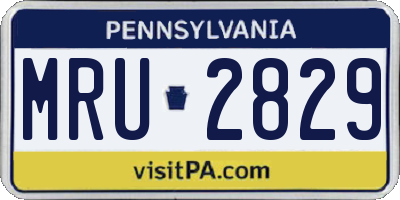 PA license plate MRU2829