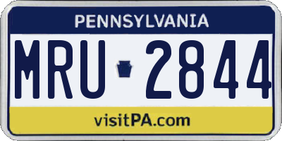 PA license plate MRU2844