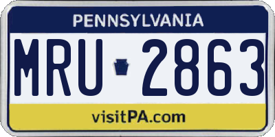 PA license plate MRU2863