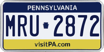 PA license plate MRU2872