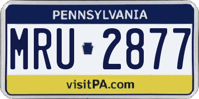 PA license plate MRU2877