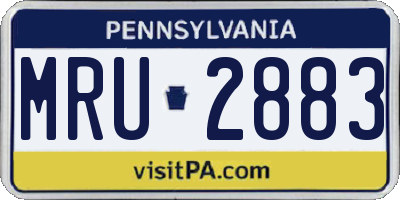 PA license plate MRU2883