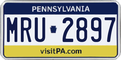 PA license plate MRU2897