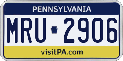 PA license plate MRU2906