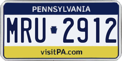 PA license plate MRU2912