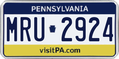 PA license plate MRU2924