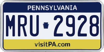 PA license plate MRU2928