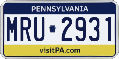 PA license plate MRU2931