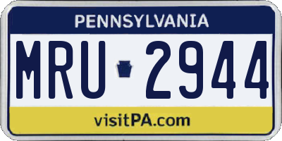 PA license plate MRU2944