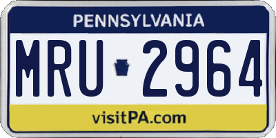 PA license plate MRU2964