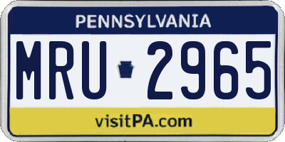 PA license plate MRU2965