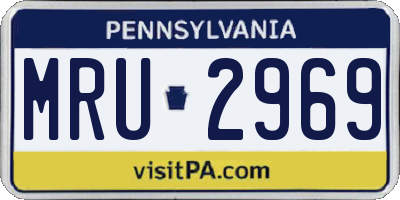 PA license plate MRU2969