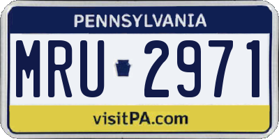 PA license plate MRU2971