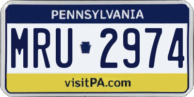 PA license plate MRU2974