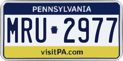 PA license plate MRU2977
