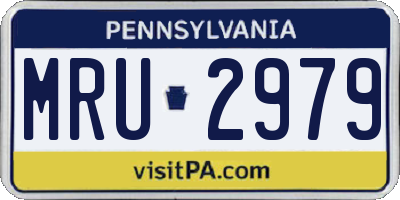 PA license plate MRU2979