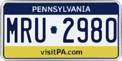 PA license plate MRU2980