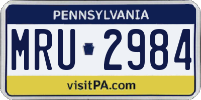 PA license plate MRU2984