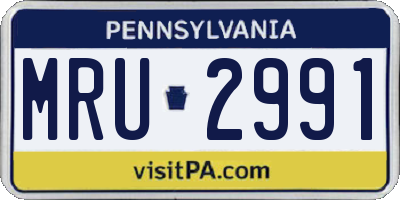PA license plate MRU2991