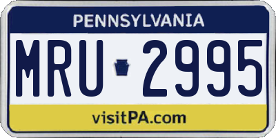 PA license plate MRU2995