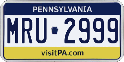 PA license plate MRU2999