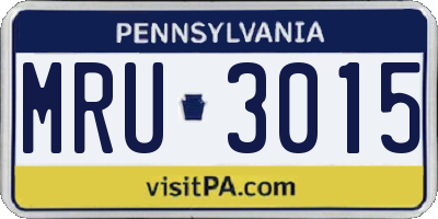PA license plate MRU3015