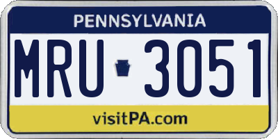 PA license plate MRU3051