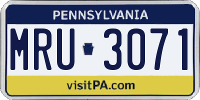 PA license plate MRU3071