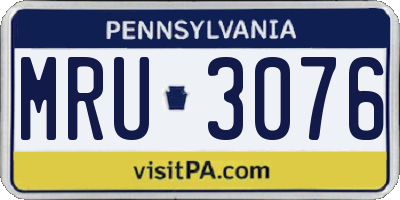 PA license plate MRU3076