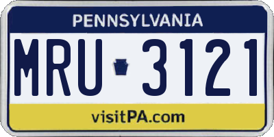 PA license plate MRU3121