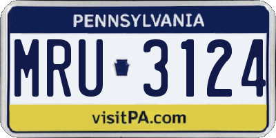 PA license plate MRU3124