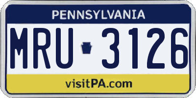 PA license plate MRU3126