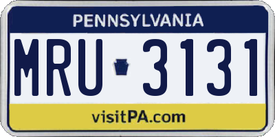 PA license plate MRU3131