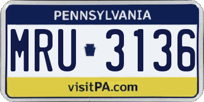 PA license plate MRU3136
