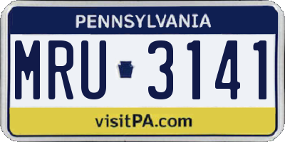 PA license plate MRU3141