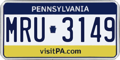 PA license plate MRU3149
