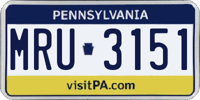 PA license plate MRU3151