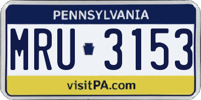 PA license plate MRU3153