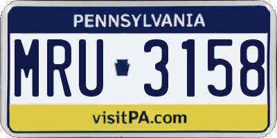 PA license plate MRU3158