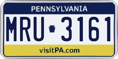 PA license plate MRU3161