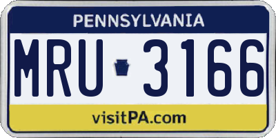 PA license plate MRU3166