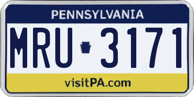 PA license plate MRU3171