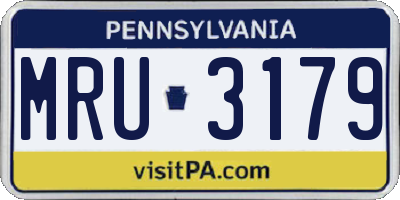 PA license plate MRU3179