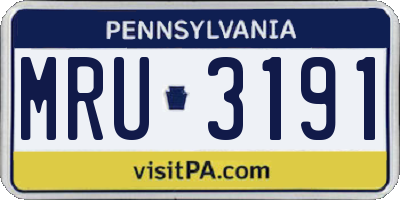 PA license plate MRU3191