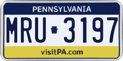 PA license plate MRU3197