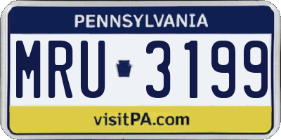 PA license plate MRU3199