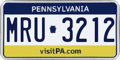 PA license plate MRU3212