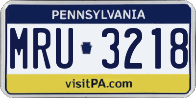 PA license plate MRU3218