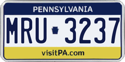 PA license plate MRU3237