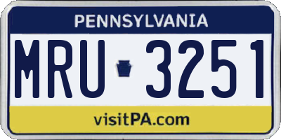 PA license plate MRU3251